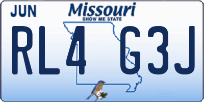 MO license plate RL4G3J