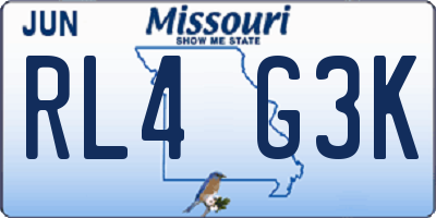 MO license plate RL4G3K