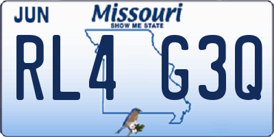 MO license plate RL4G3Q