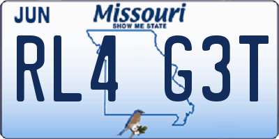 MO license plate RL4G3T