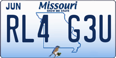 MO license plate RL4G3U