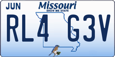 MO license plate RL4G3V
