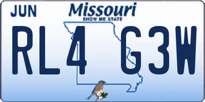 MO license plate RL4G3W