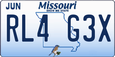 MO license plate RL4G3X