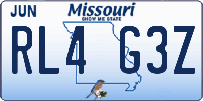 MO license plate RL4G3Z