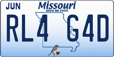 MO license plate RL4G4D