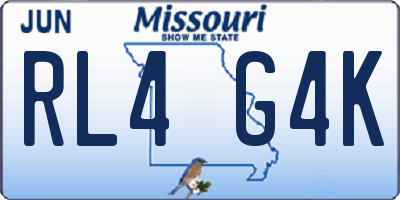 MO license plate RL4G4K