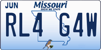 MO license plate RL4G4W