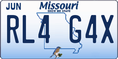 MO license plate RL4G4X