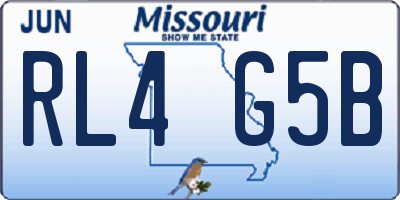 MO license plate RL4G5B