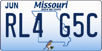MO license plate RL4G5C