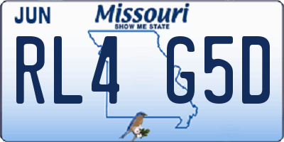 MO license plate RL4G5D