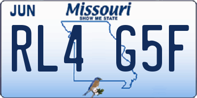 MO license plate RL4G5F