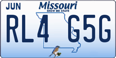 MO license plate RL4G5G