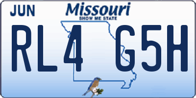 MO license plate RL4G5H