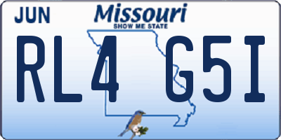 MO license plate RL4G5I