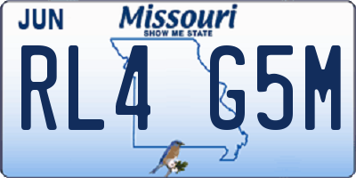 MO license plate RL4G5M