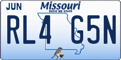 MO license plate RL4G5N