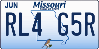 MO license plate RL4G5R