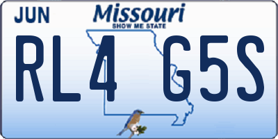 MO license plate RL4G5S