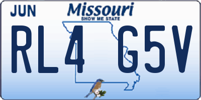 MO license plate RL4G5V