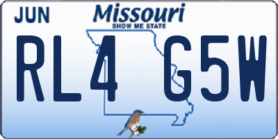 MO license plate RL4G5W