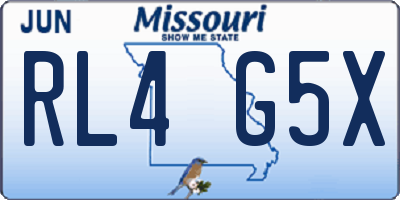 MO license plate RL4G5X