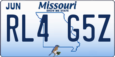 MO license plate RL4G5Z