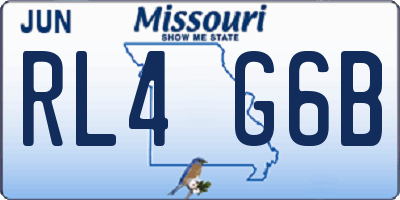 MO license plate RL4G6B