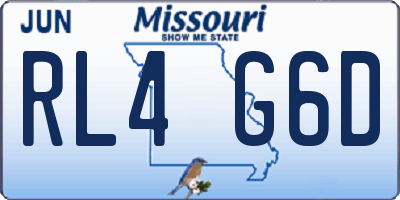 MO license plate RL4G6D