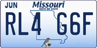 MO license plate RL4G6F
