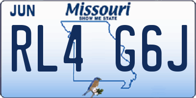 MO license plate RL4G6J