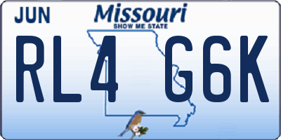 MO license plate RL4G6K