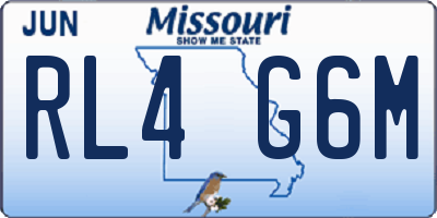 MO license plate RL4G6M