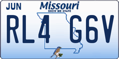 MO license plate RL4G6V