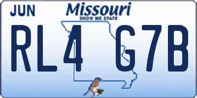 MO license plate RL4G7B