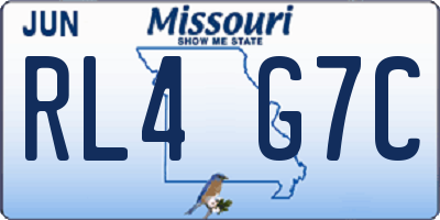 MO license plate RL4G7C