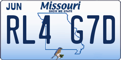 MO license plate RL4G7D