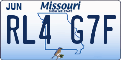 MO license plate RL4G7F