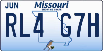 MO license plate RL4G7H