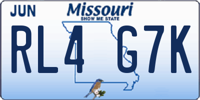 MO license plate RL4G7K
