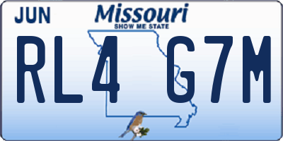 MO license plate RL4G7M