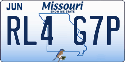 MO license plate RL4G7P