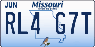 MO license plate RL4G7T