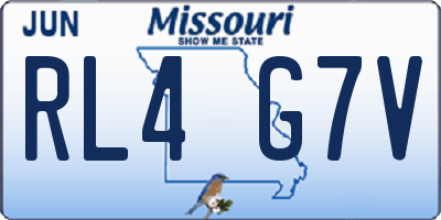 MO license plate RL4G7V