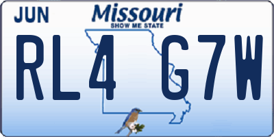 MO license plate RL4G7W