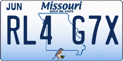 MO license plate RL4G7X