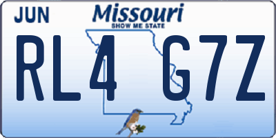 MO license plate RL4G7Z