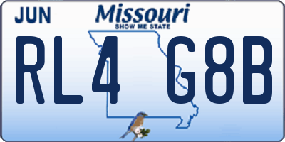 MO license plate RL4G8B
