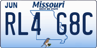 MO license plate RL4G8C